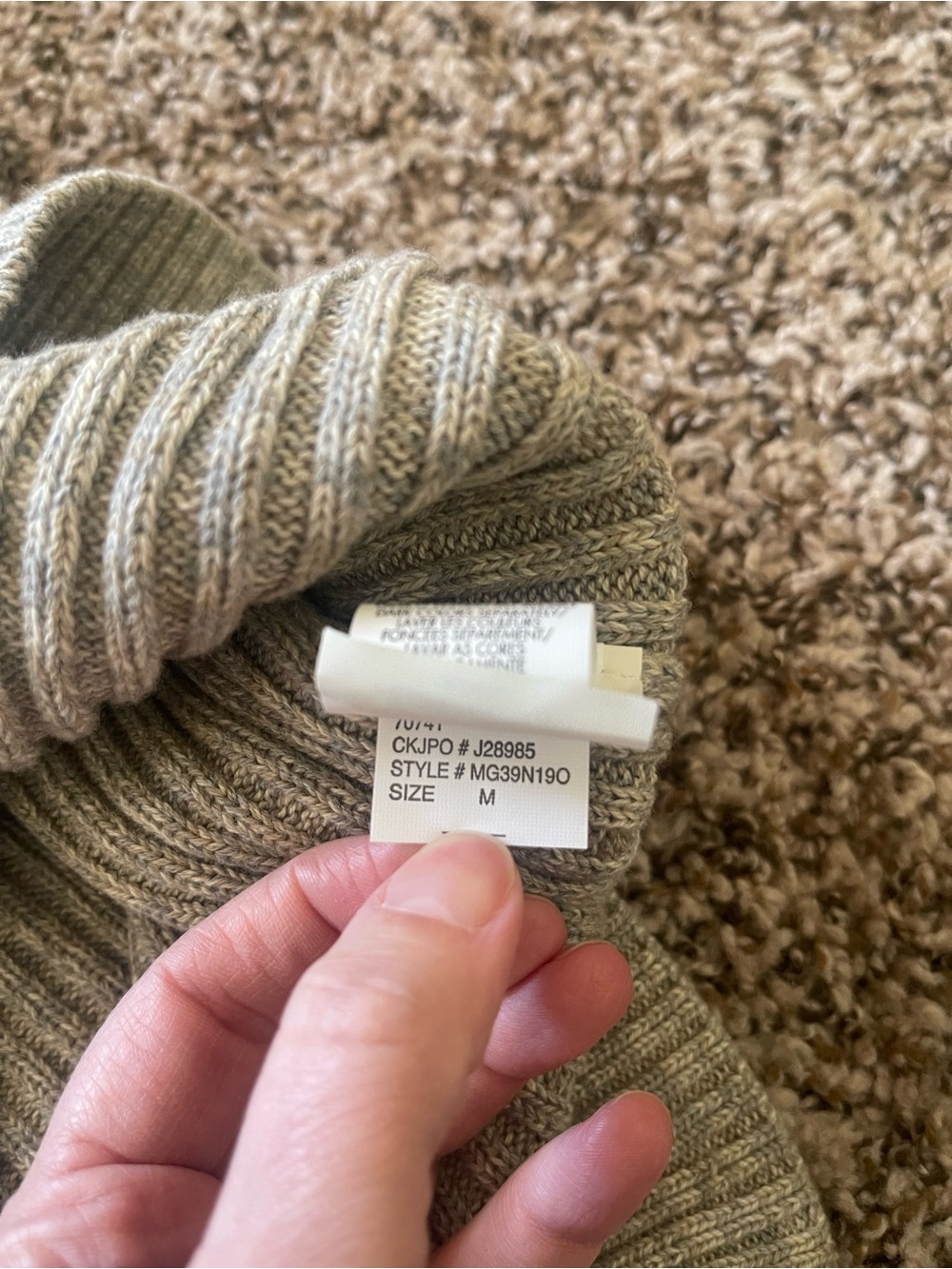 Calvin Klein Jeans Men's Size M Gray Ribbed Knit 1/4 Zip Pullover Sweater Mock - Picture 15 of 16